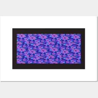 Purple Floral Pattern Posters and Art